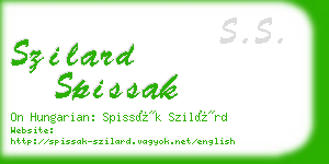 szilard spissak business card